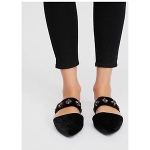 Free People Velvet Mules